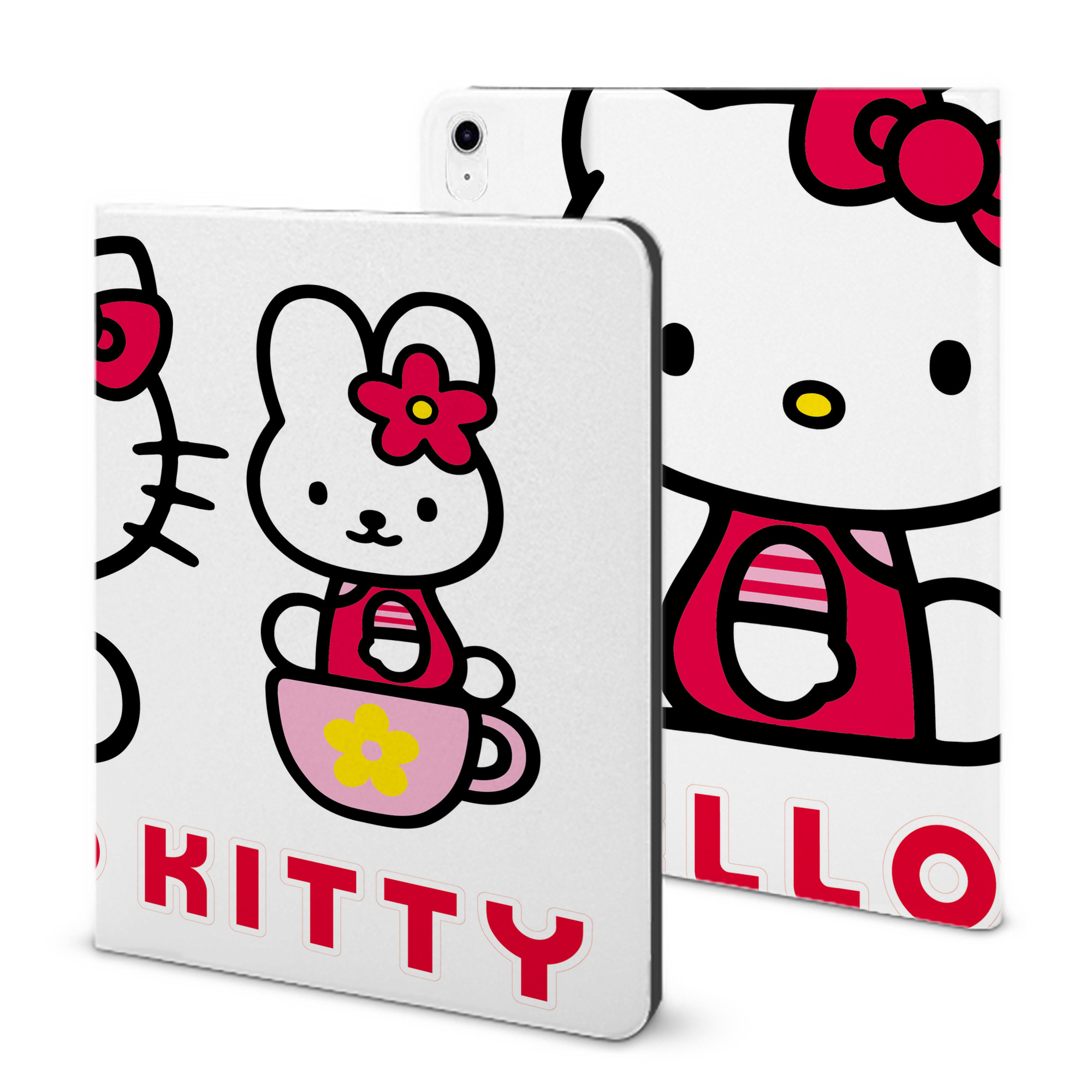 （画像用） Hello Kitty ハローキティ IPad ケース ブック型 PUレザー TPU 耐衝撃 軽量 薄型 ペン収納なし 全面保護 IPad 各モデル対応